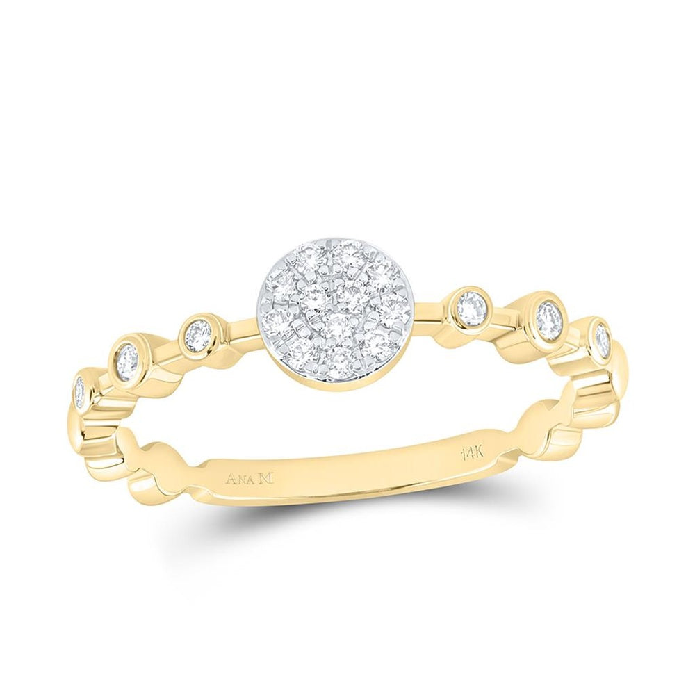 Yellow Gold Round Diamond Ring - 1/6 Carat Total Diamond Weight