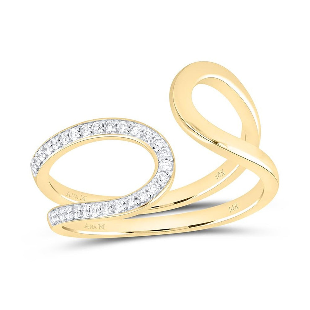 Yellow Gold Round Diamond Ring - 1/6 Carat Total Diamond Weight