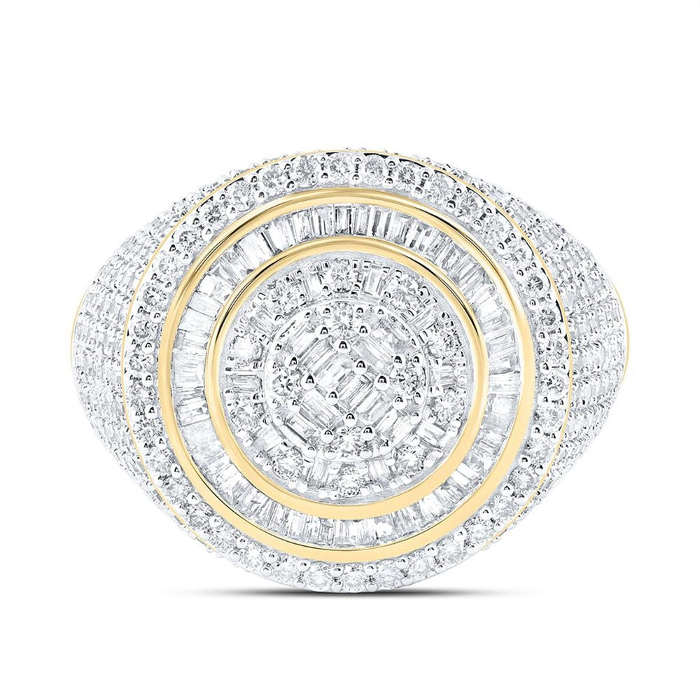Yellow Gold Round Diamond Ring - 1 7/8 Carat Total Diamond Weight