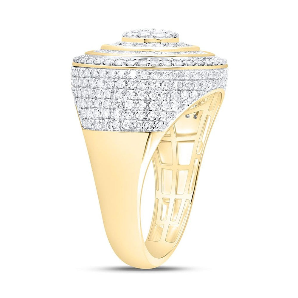 Yellow Gold Round Diamond Ring - 1 7/8 Carat Total Diamond Weight