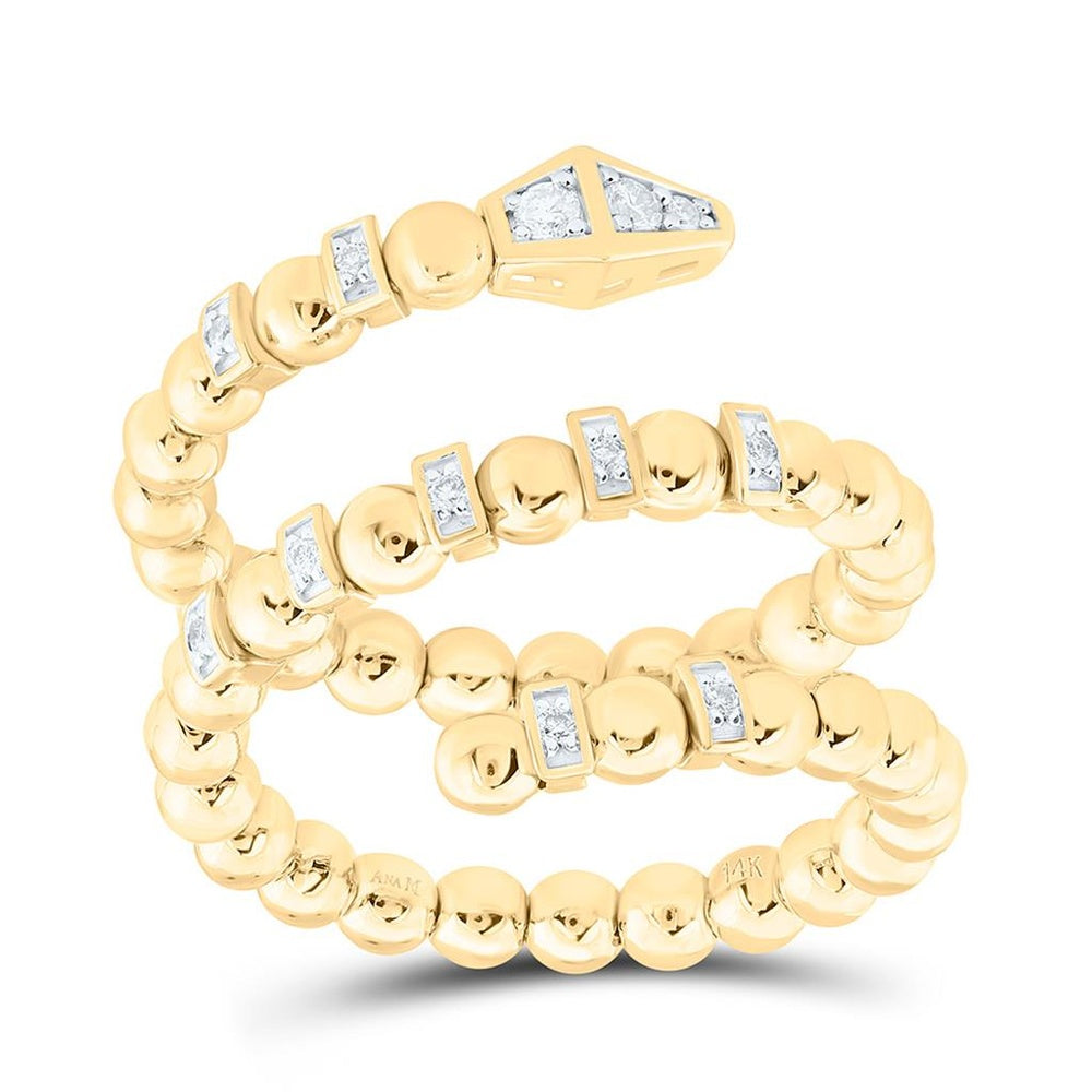 Yellow Gold Round Diamond Ring - 1/8 Carat Total Diamond Weight