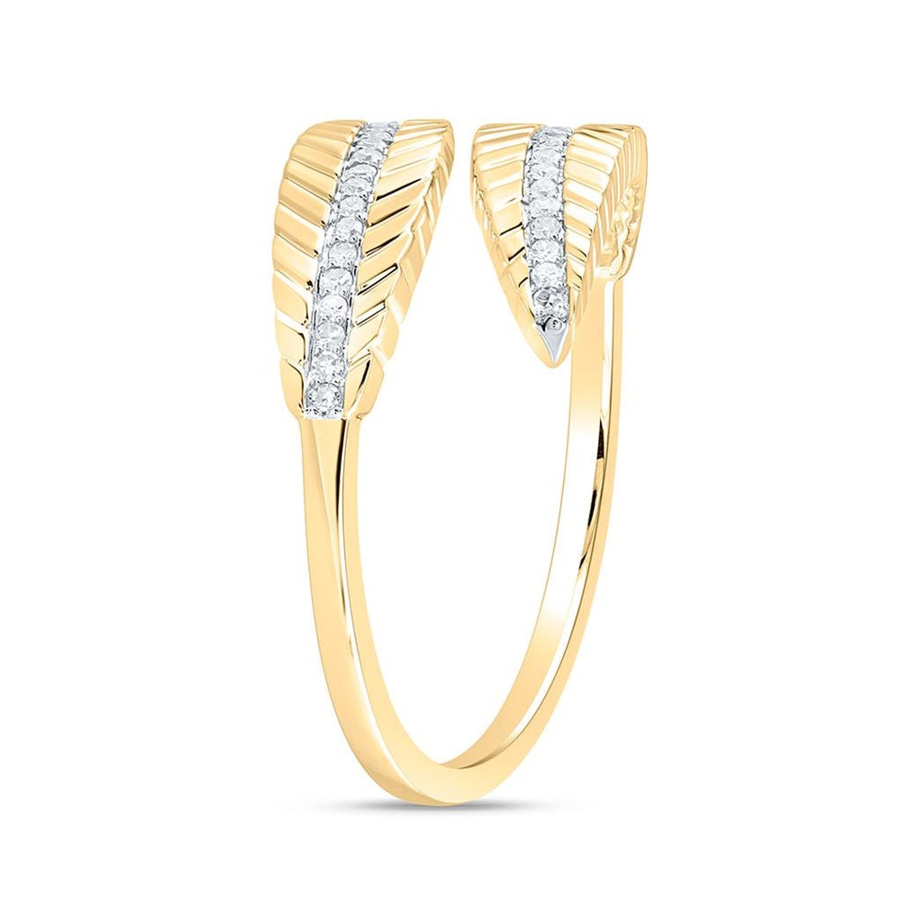 Yellow Gold Round Diamond Ring - 1/8 Carat Total Diamond Weight