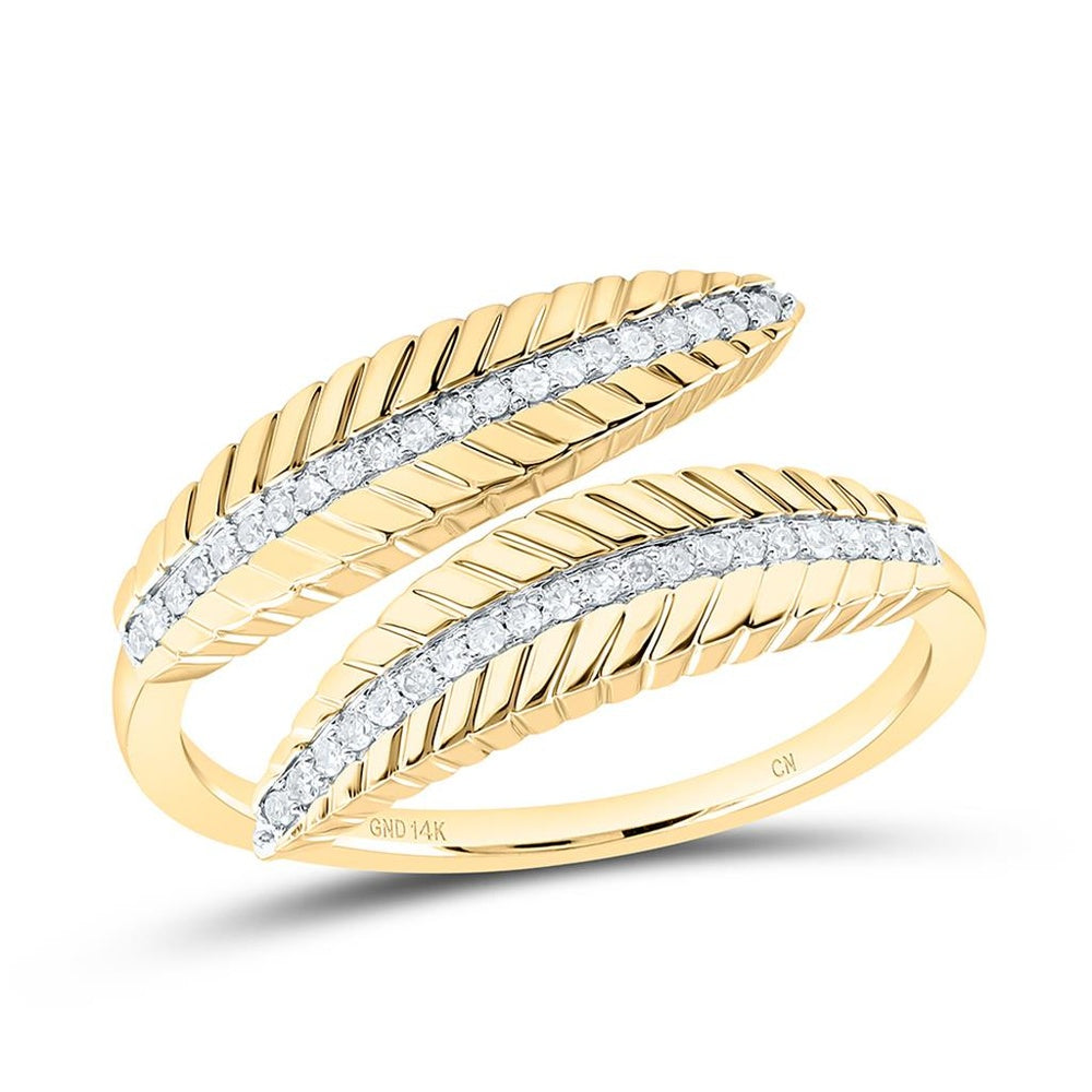 Yellow Gold Round Diamond Ring - 1/8 Carat Total Diamond Weight