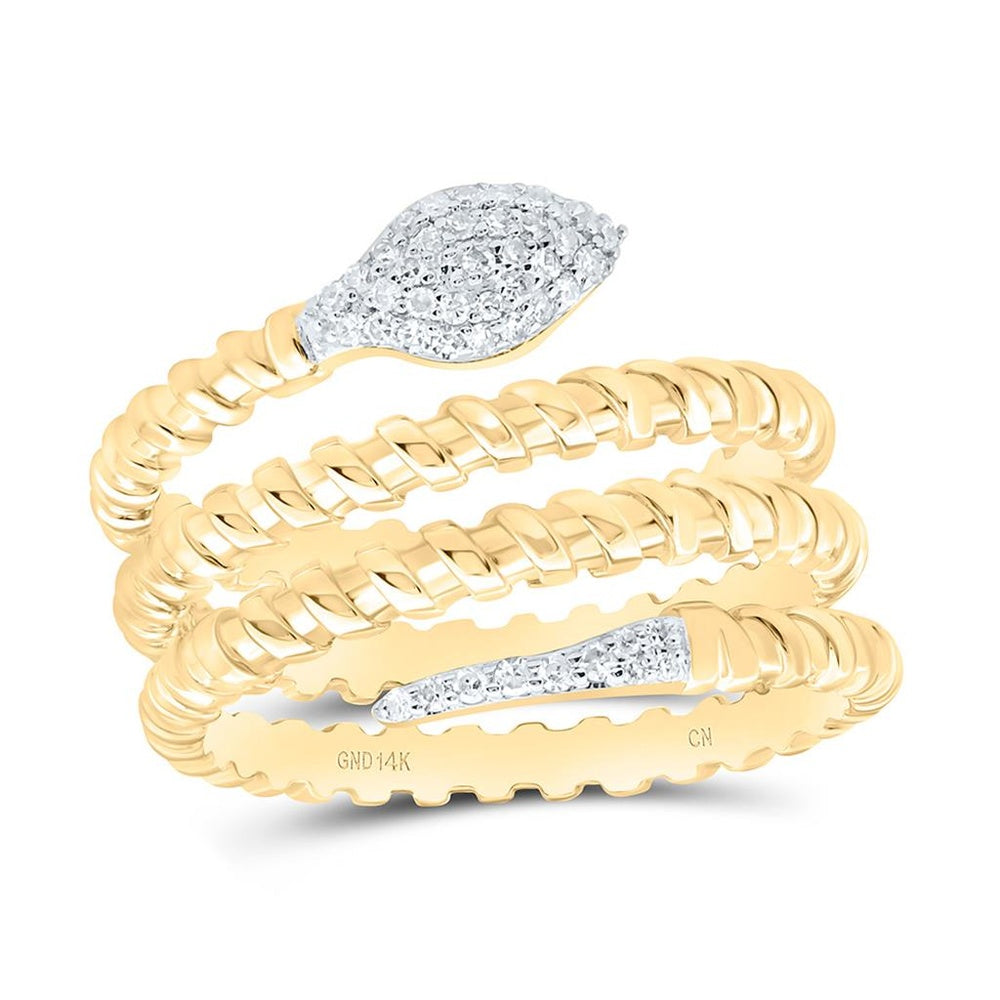 Yellow Gold Round Diamond Ring - 1/8 Carat Total Diamond Weight