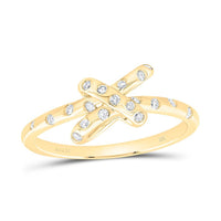 Yellow Gold Round Diamond Ring - 1/8 Carat Total Diamond Weight