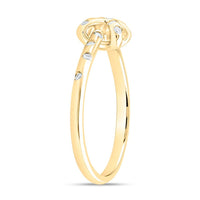 Yellow Gold Round Diamond Ring - 1/8 Carat Total Diamond Weight