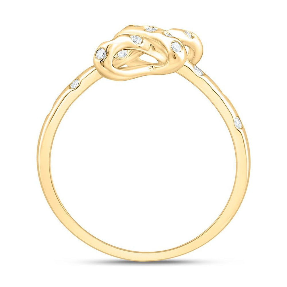 Yellow Gold Round Diamond Ring - 1/8 Carat Total Diamond Weight