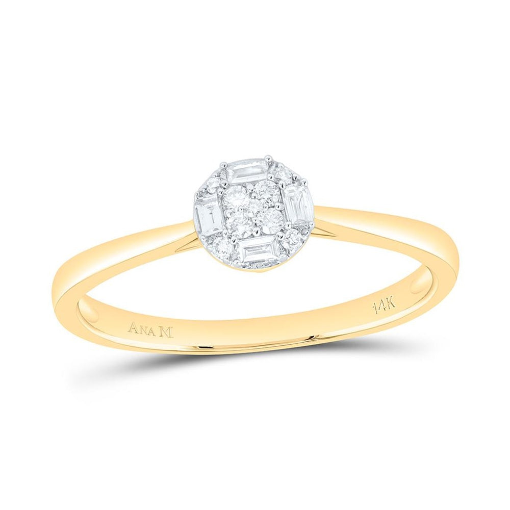 Yellow Gold Round Diamond Ring - 1/8 Carat Total Diamond Weight