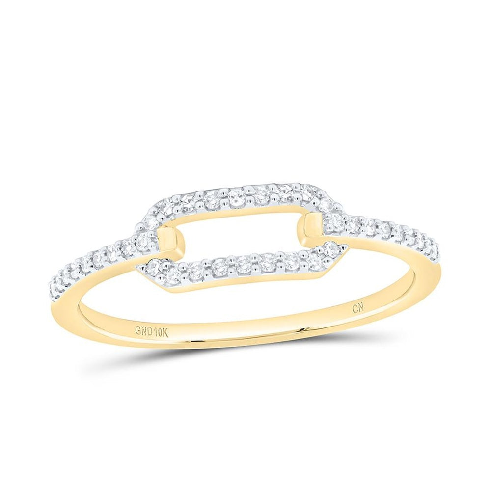 Yellow Gold Round Diamond Ring - 1/8 Carat Total Diamond Weight