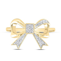 Yellow Gold Round Diamond Ring - 1/8 Carat Total Diamond Weight
