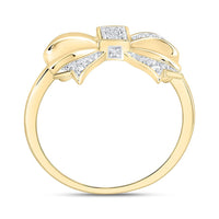 Yellow Gold Round Diamond Ring - 1/8 Carat Total Diamond Weight
