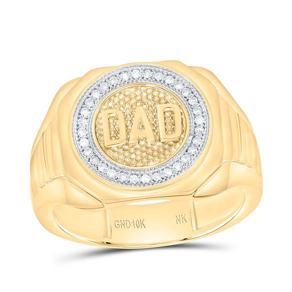 Yellow Gold Round Diamond Ring - 1/8 Carat Total Diamond Weight