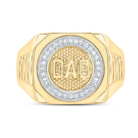 Yellow Gold Round Diamond Ring - 1/8 Carat Total Diamond Weight