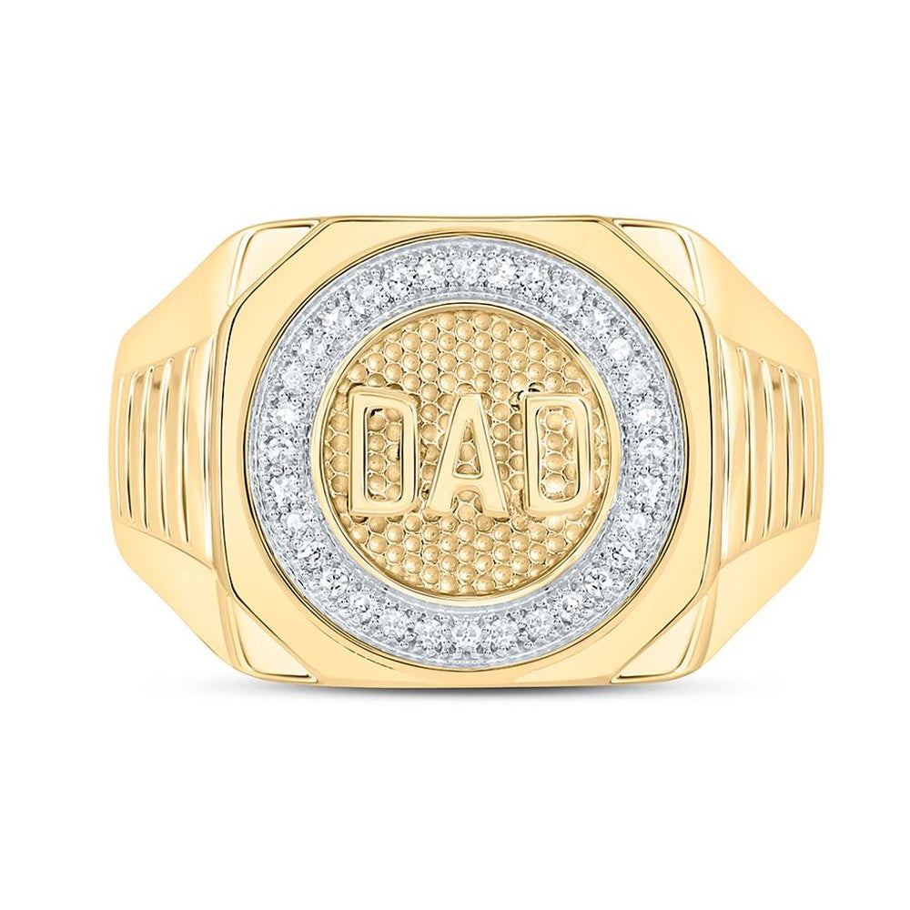 Yellow Gold Round Diamond Ring - 1/8 Carat Total Diamond Weight
