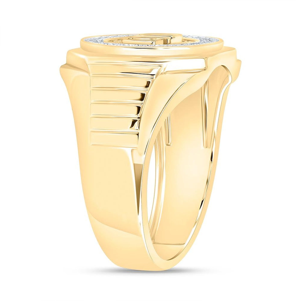 Yellow Gold Round Diamond Ring - 1/8 Carat Total Diamond Weight