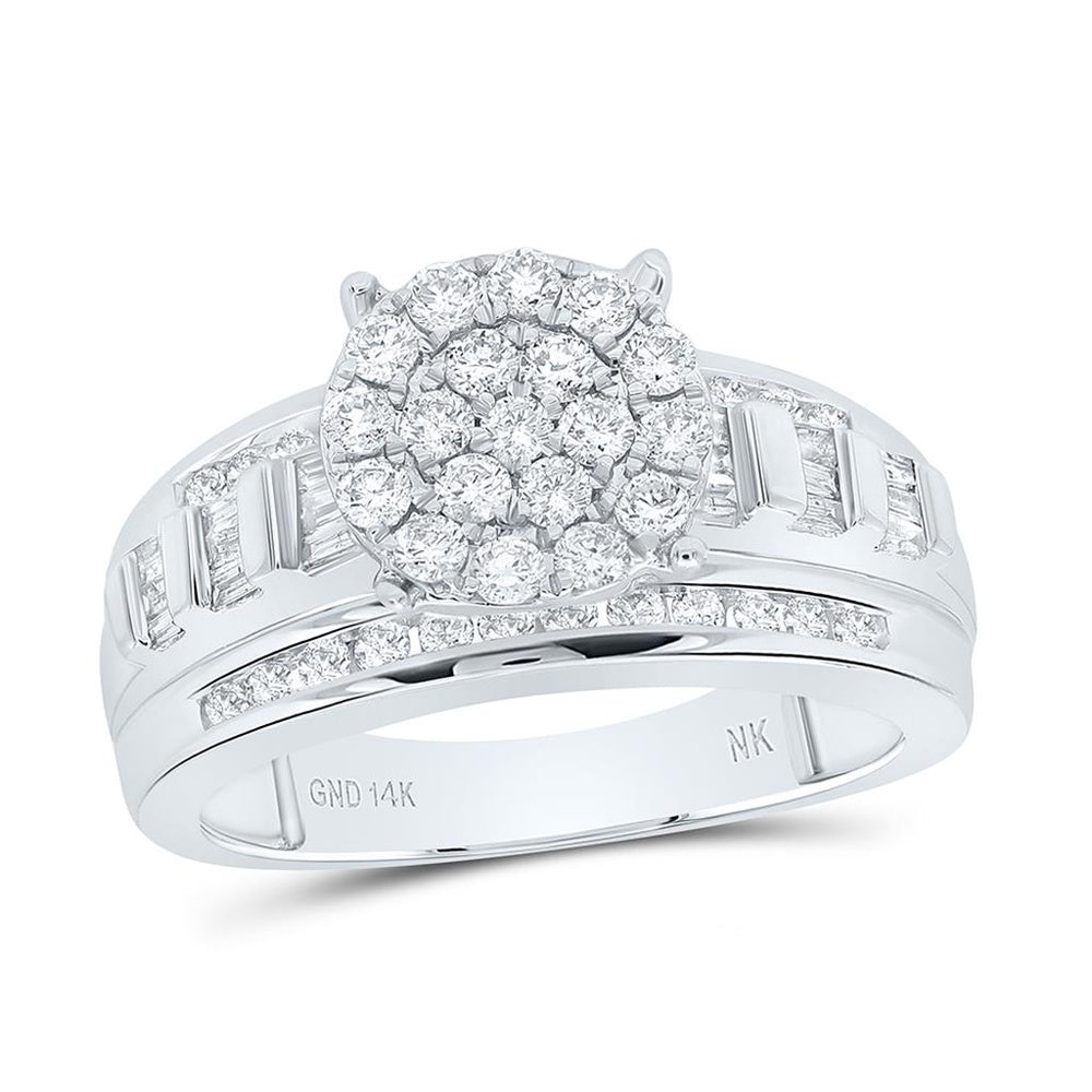 Yellow Gold Round Diamond Ring - 1 Carat Total Diamond Weight