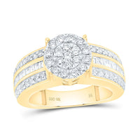 Yellow Gold Round Diamond Ring - 1 Carat Total Diamond Weight