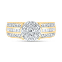 Yellow Gold Round Diamond Ring - 1 Carat Total Diamond Weight