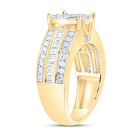 Yellow Gold Round Diamond Ring - 1 Carat Total Diamond Weight