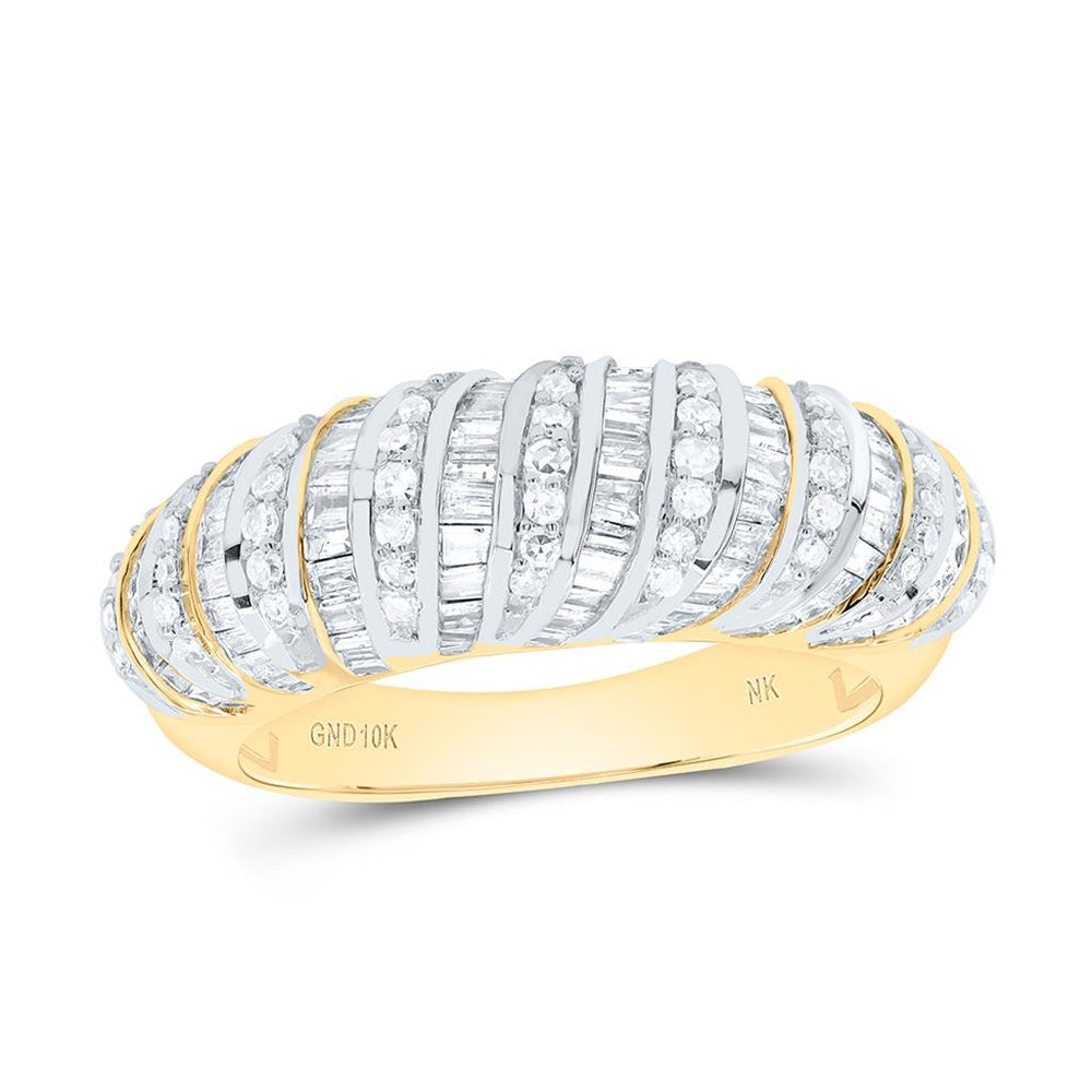 Yellow Gold Round Diamond Ring - 1 Carat Total Diamond Weight