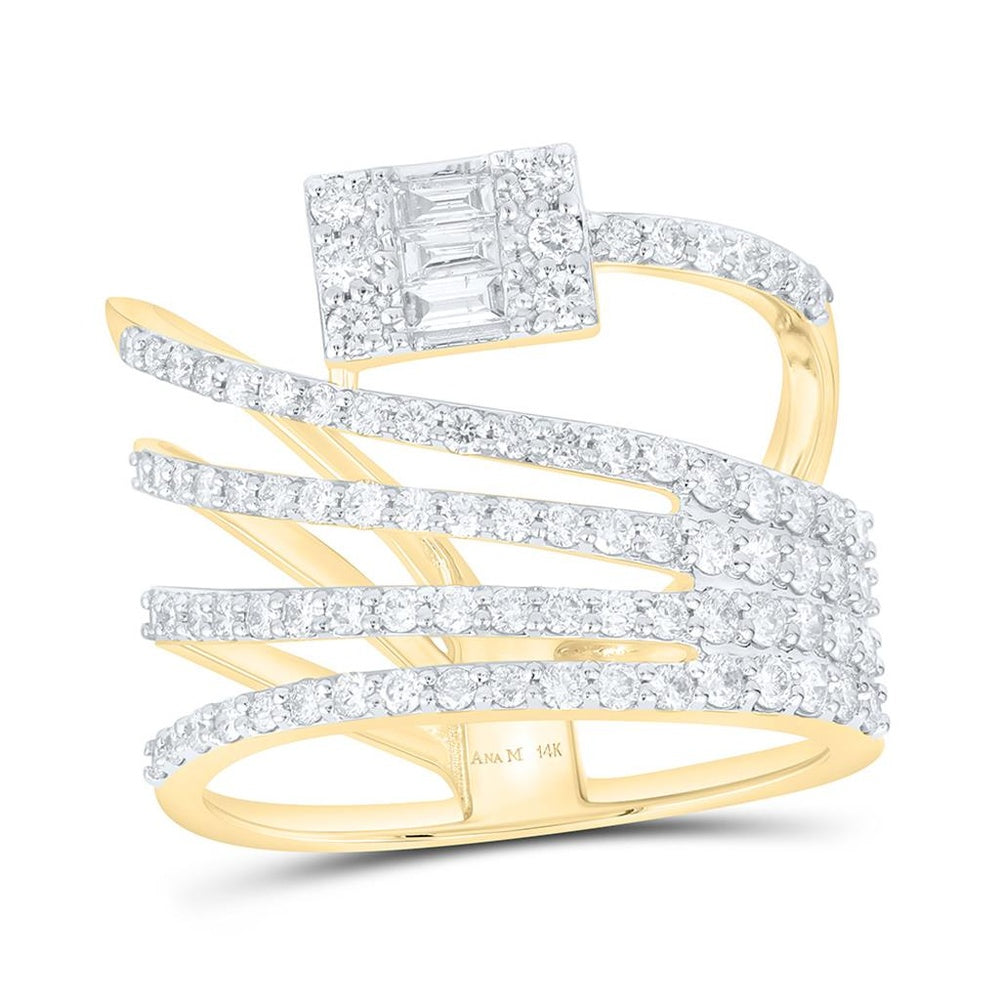 Yellow Gold Round Diamond Ring - 1 Carat Total Diamond Weight