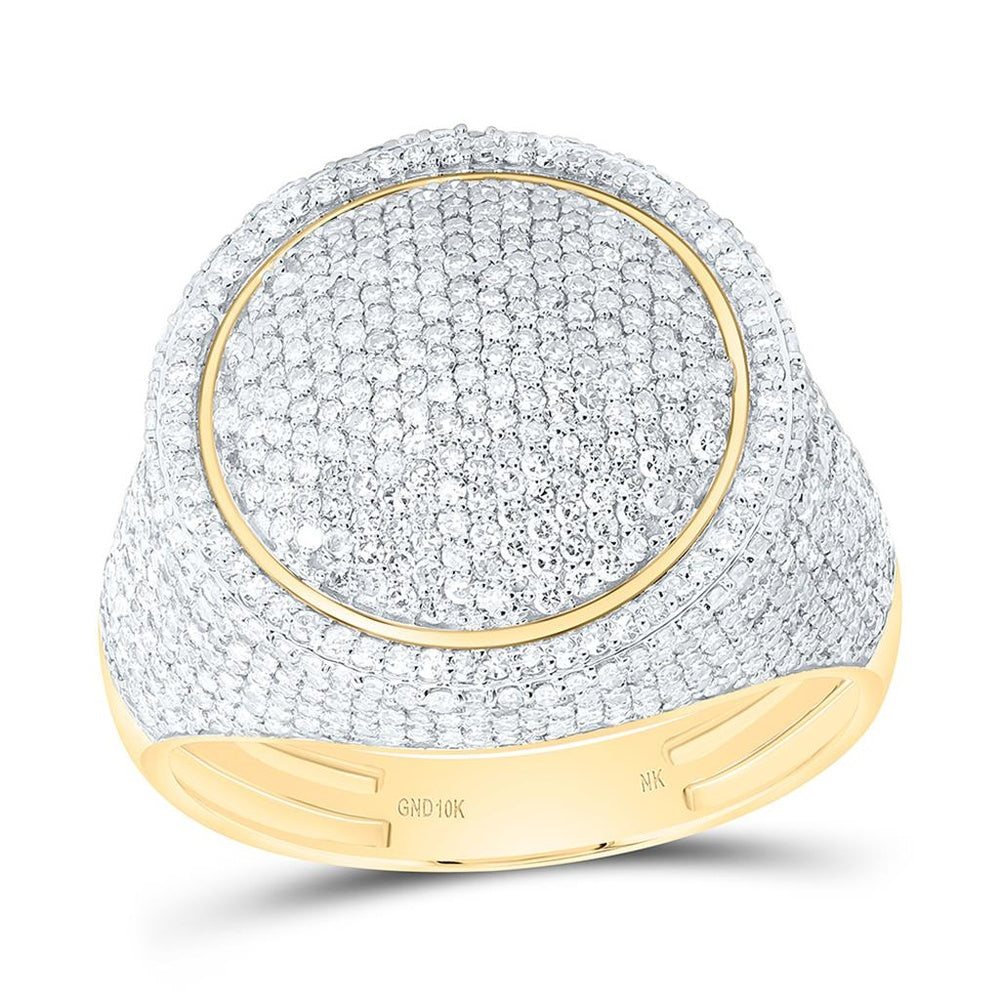 Yellow Gold Round Diamond Ring - 2 1/4 Carat Total Diamond Weight