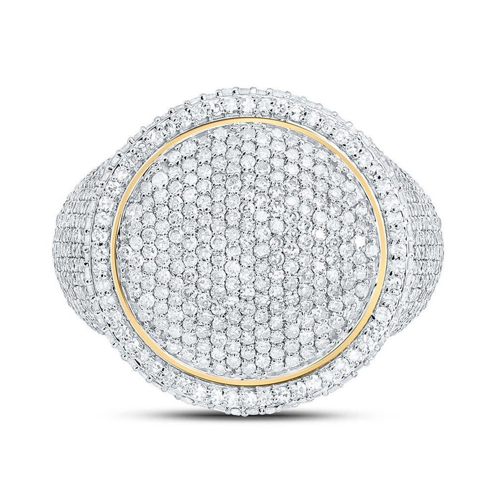 Yellow Gold Round Diamond Ring - 2 1/4 Carat Total Diamond Weight
