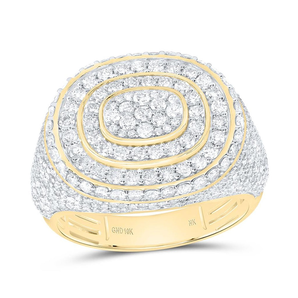 Yellow Gold Round Diamond Ring - 2 3/4 Carat Total Diamond Weight