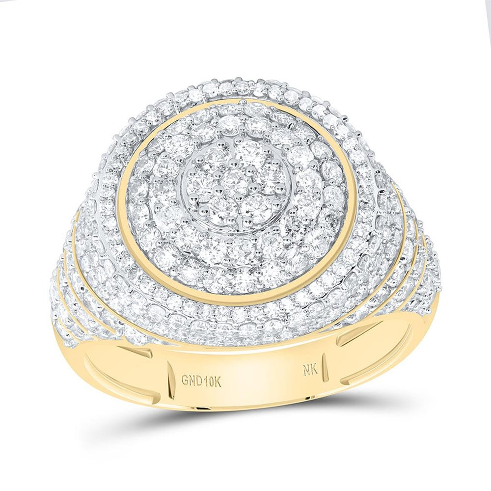 Yellow Gold Round Diamond Ring - 2 3/8 Carat Total Diamond Weight
