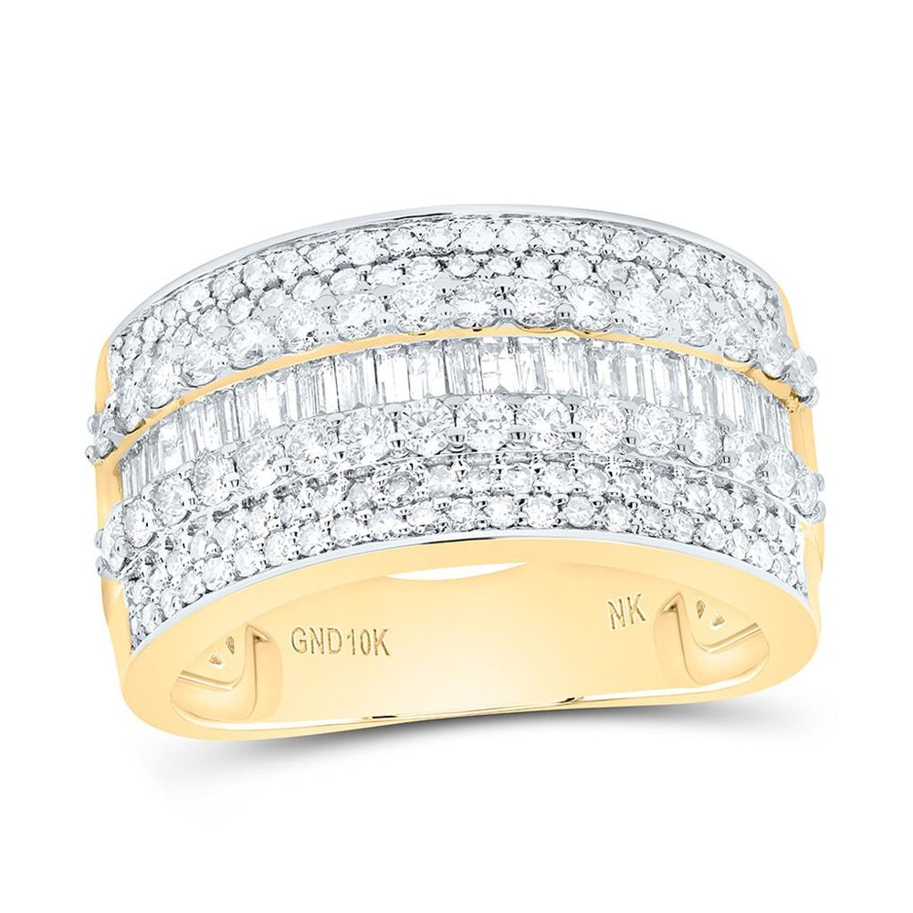 Yellow Gold Round Diamond Ring - 2 Carat Total Diamond Weight