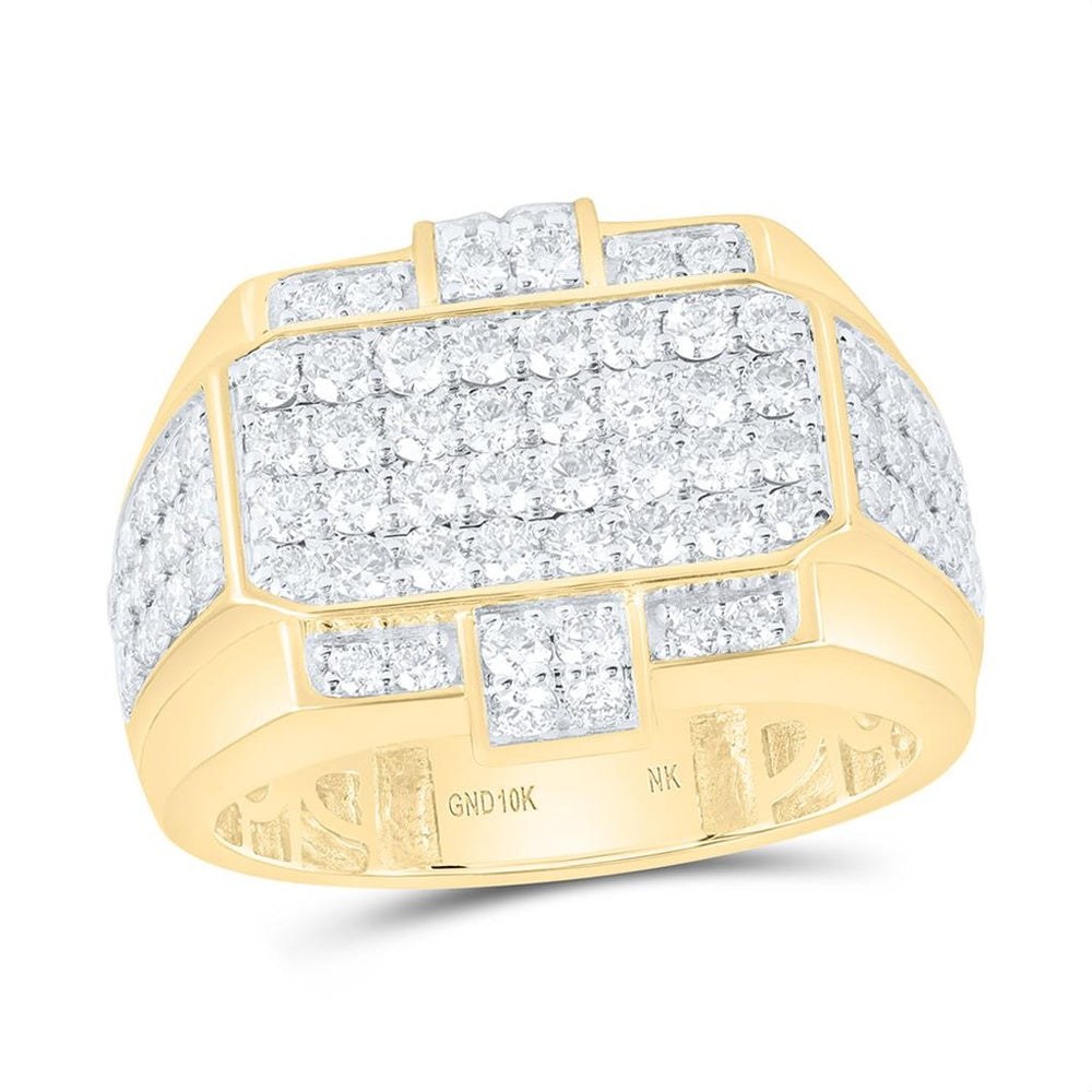 Yellow Gold Round Diamond Ring - 2 Carat Total Diamond Weight