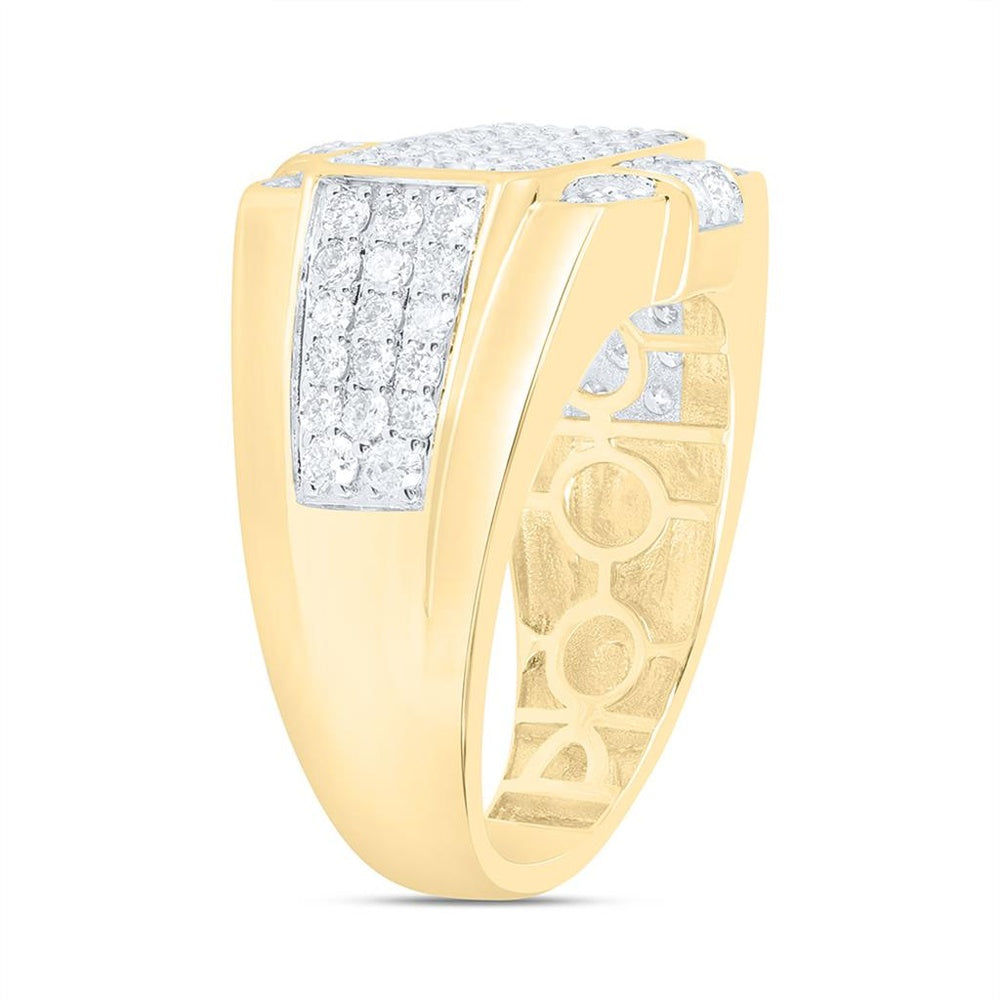 Yellow Gold Round Diamond Ring - 2 Carat Total Diamond Weight