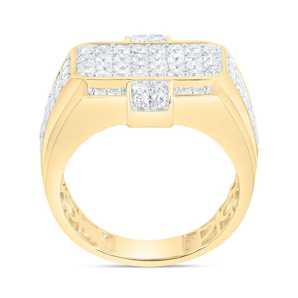 Yellow Gold Round Diamond Ring - 2 Carat Total Diamond Weight