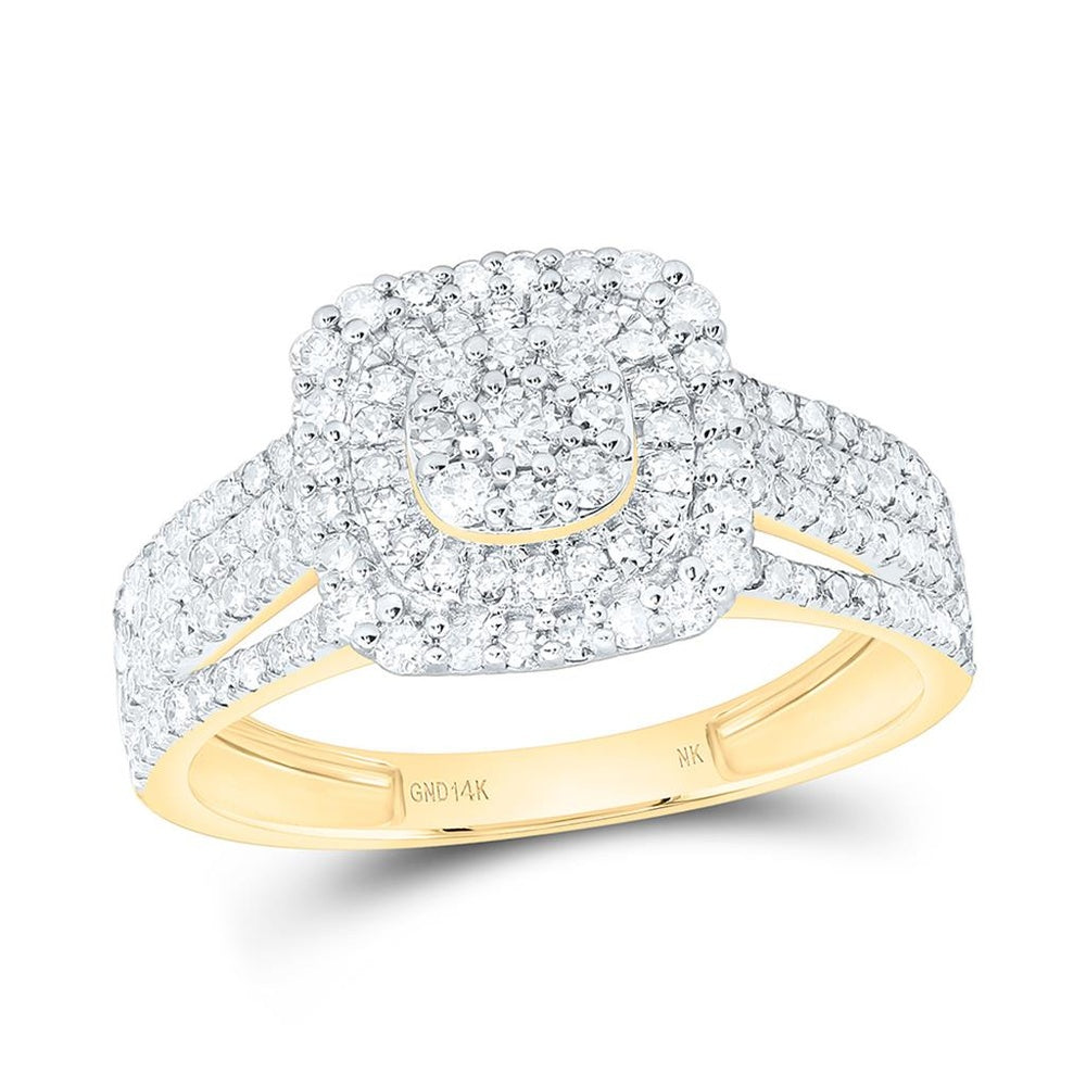 Yellow Gold Round Diamond Ring - 3/4 Carat Total Diamond Weight
