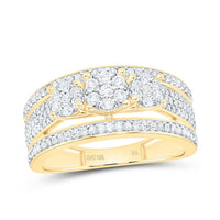 Yellow Gold Round Diamond Ring - 3/4 Carat Total Diamond Weight