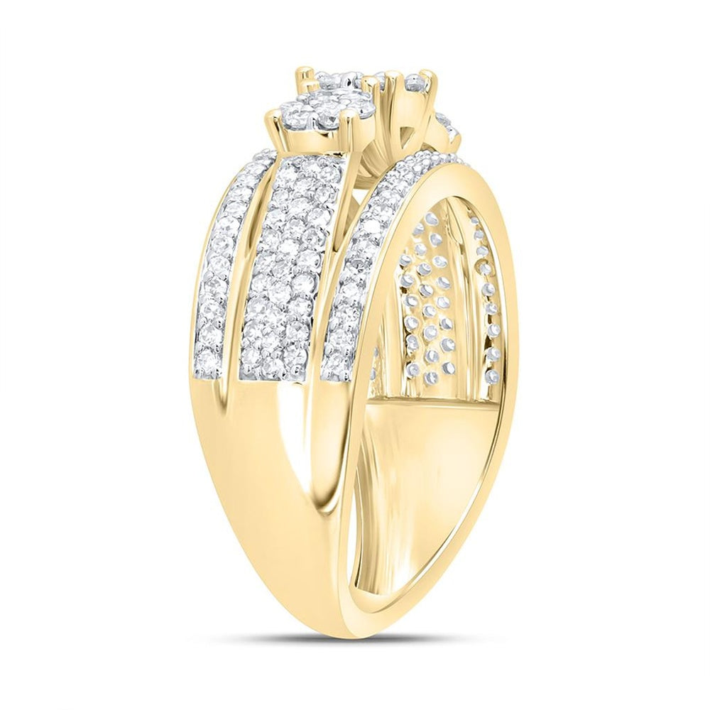 Yellow Gold Round Diamond Ring - 3/4 Carat Total Diamond Weight