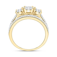Yellow Gold Round Diamond Ring - 3/4 Carat Total Diamond Weight