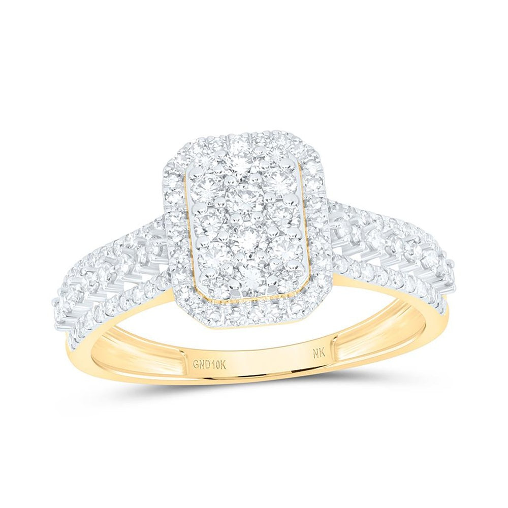 Yellow Gold Round Diamond Ring - 3/4 Carat Total Diamond Weight