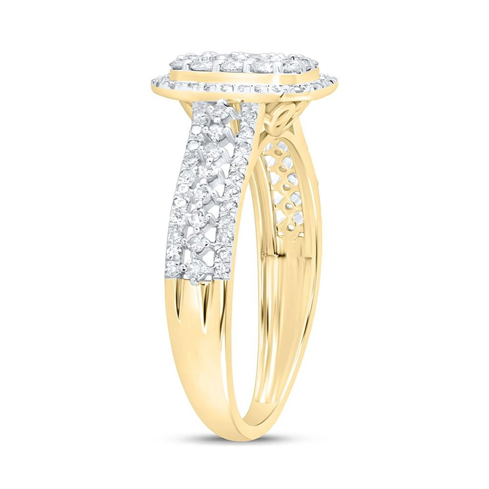 Yellow Gold Round Diamond Ring - 3/4 Carat Total Diamond Weight