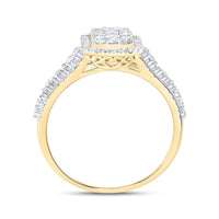 Yellow Gold Round Diamond Ring - 3/4 Carat Total Diamond Weight