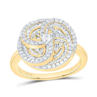 Yellow Gold Round Diamond Ring - 3/4 Carat Total Diamond Weight