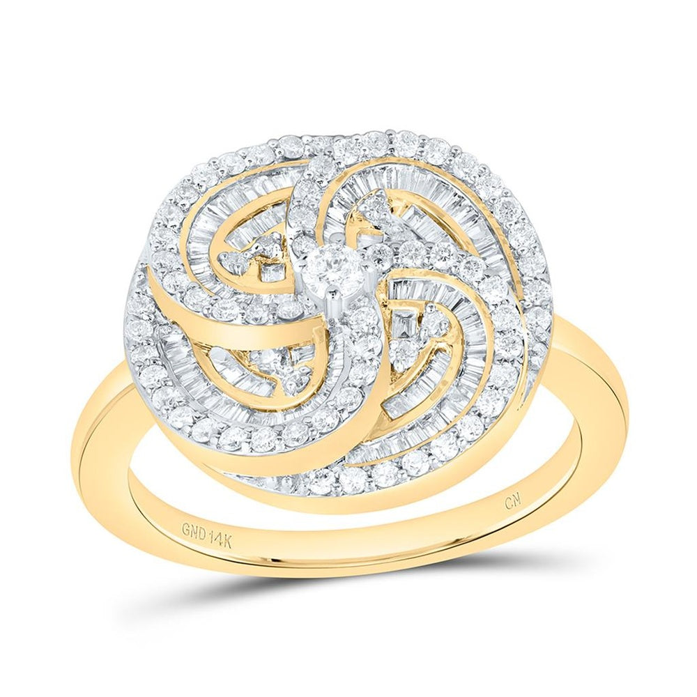 Yellow Gold Round Diamond Ring - 3/4 Carat Total Diamond Weight