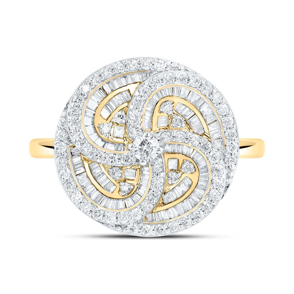 Yellow Gold Round Diamond Ring - 3/4 Carat Total Diamond Weight