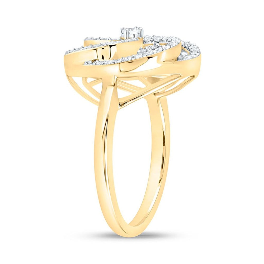 Yellow Gold Round Diamond Ring - 3/4 Carat Total Diamond Weight