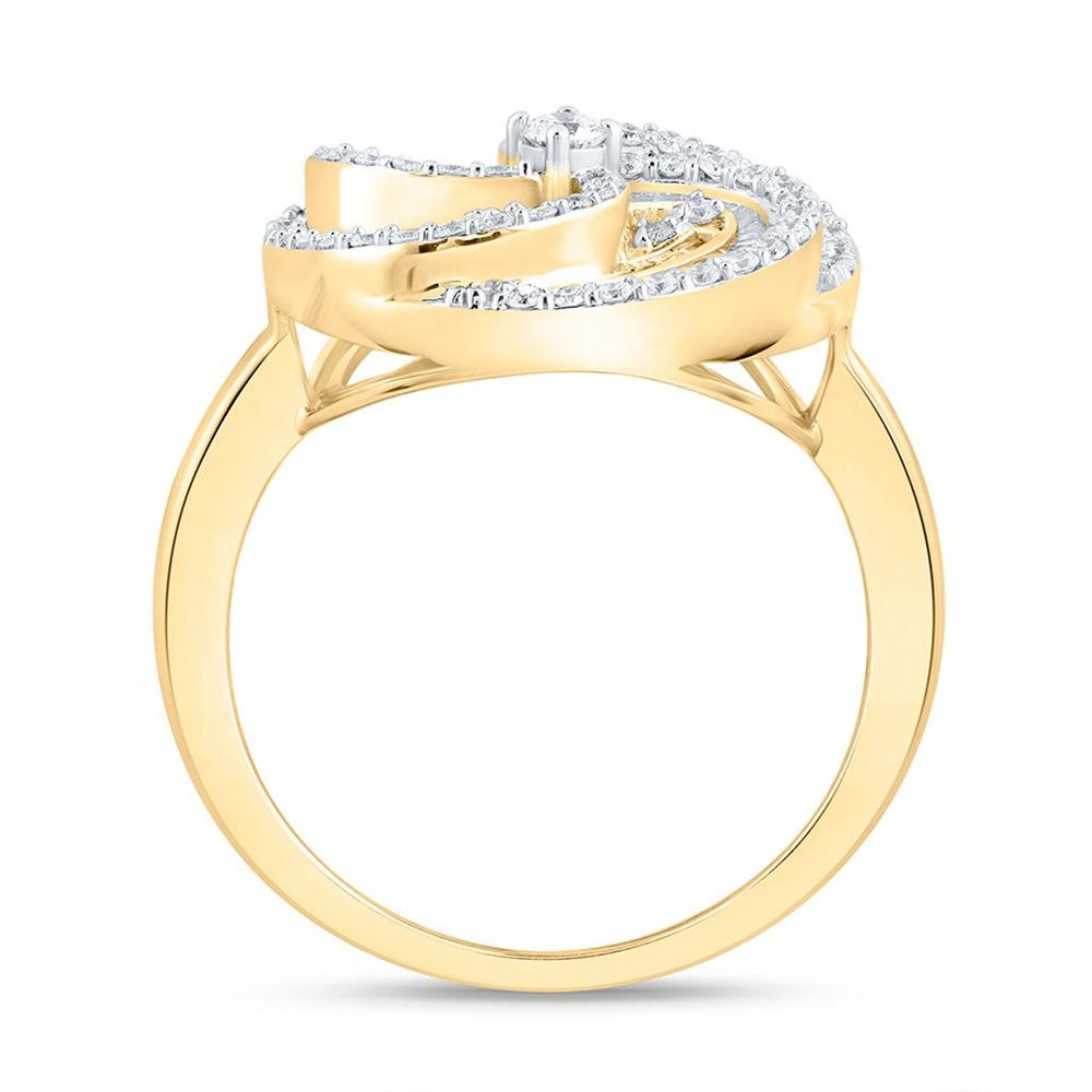 Yellow Gold Round Diamond Ring - 3/4 Carat Total Diamond Weight