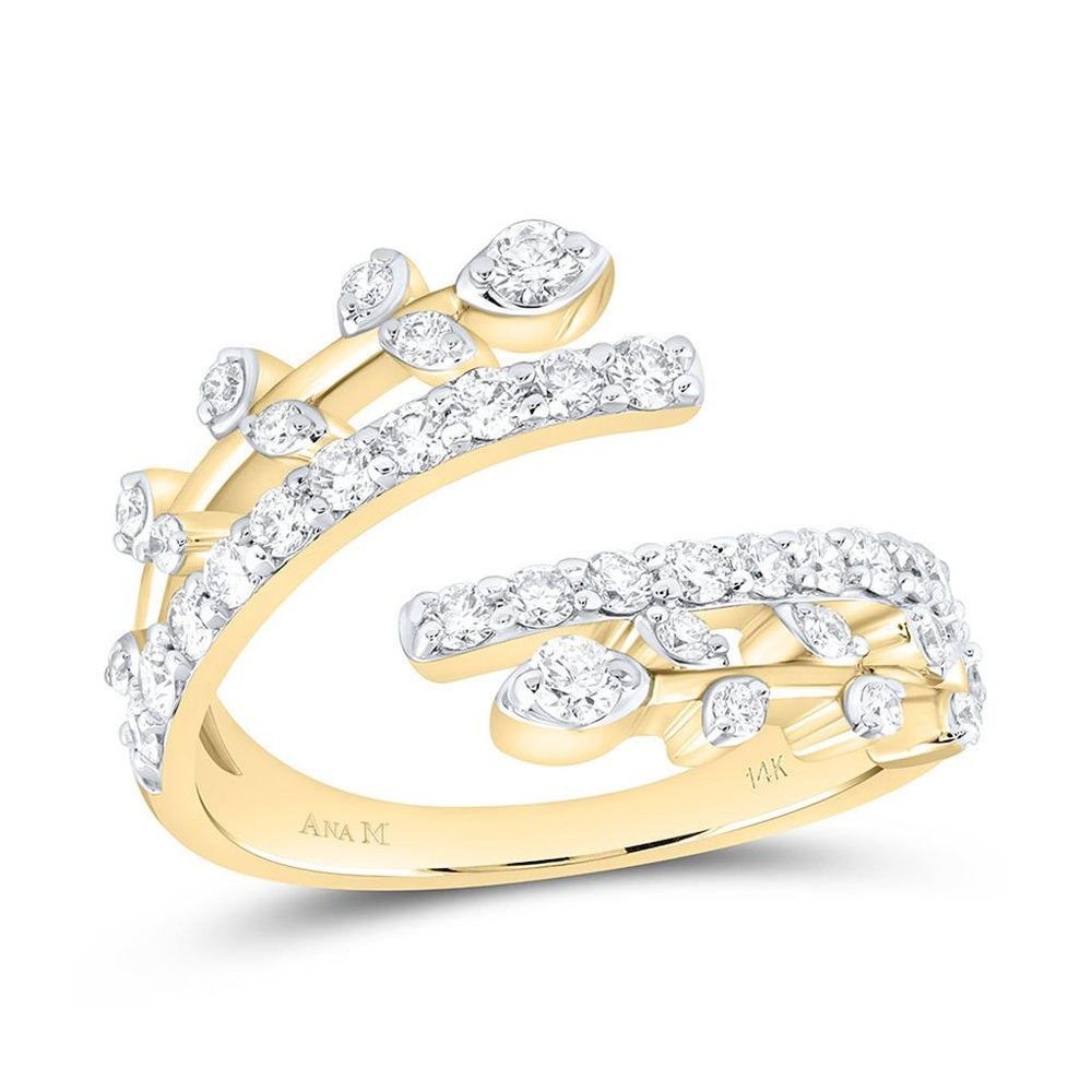 Yellow Gold Round Diamond Ring - 3/4 Carat Total Diamond Weight