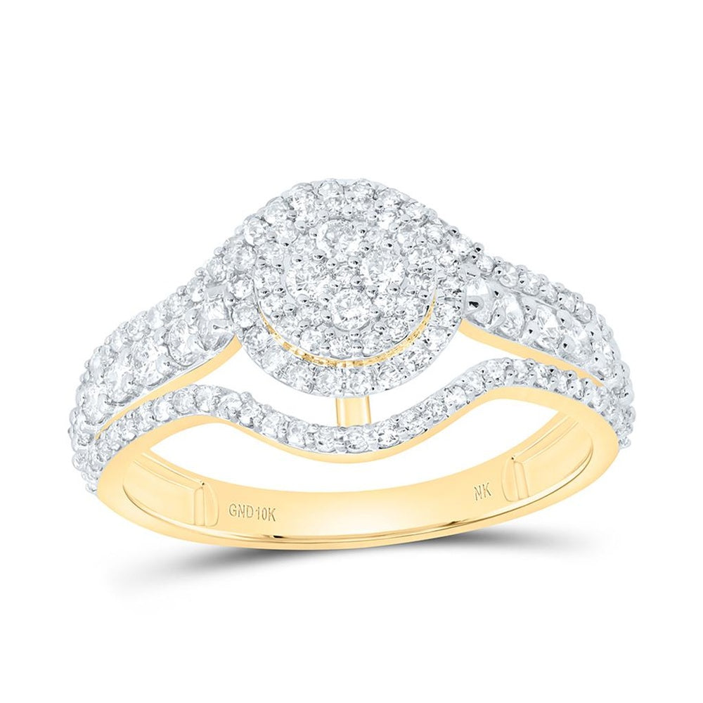 Yellow Gold Round Diamond Ring - 3/4 Carat Total Diamond Weight
