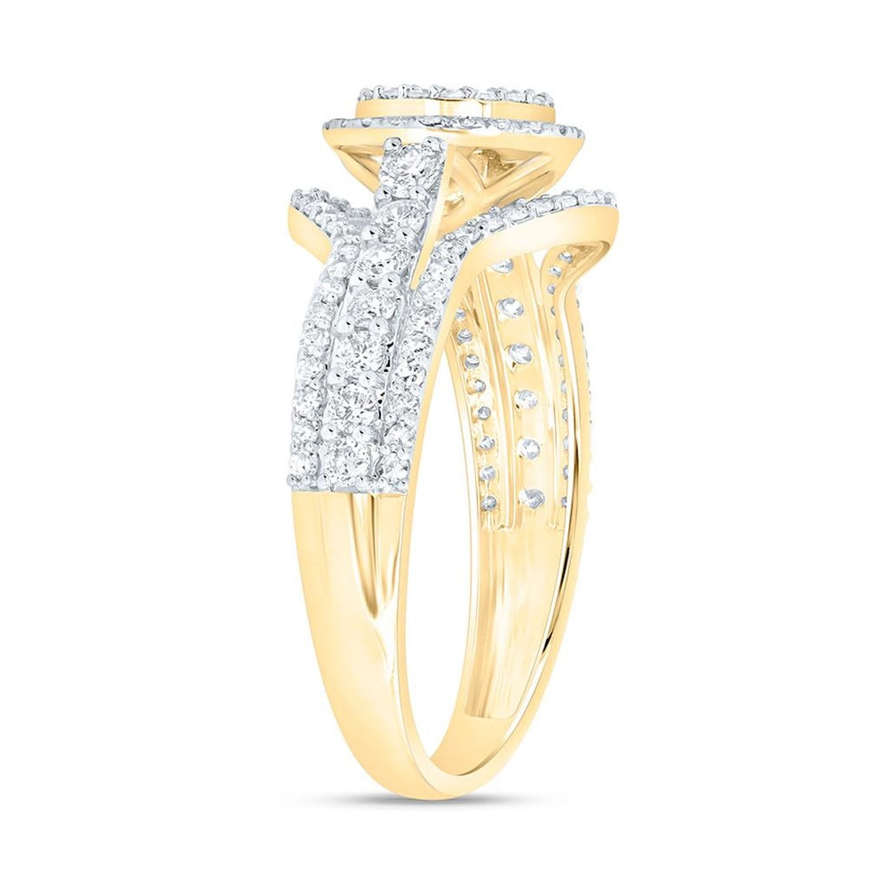 Yellow Gold Round Diamond Ring - 3/4 Carat Total Diamond Weight