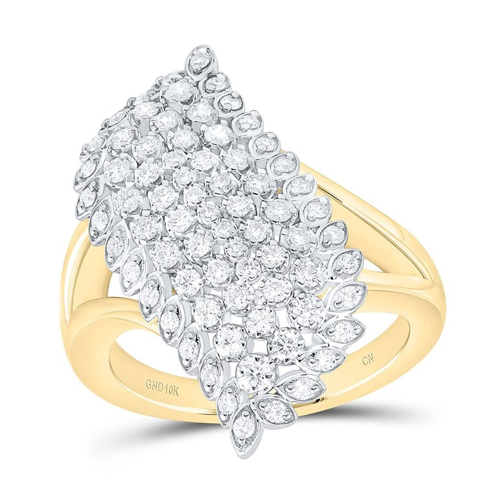 Yellow Gold Round Diamond Ring - 3/4 Carat Total Diamond Weight