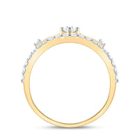 Yellow Gold Round Diamond Ring - 3/8 Carat Total Diamond Weight